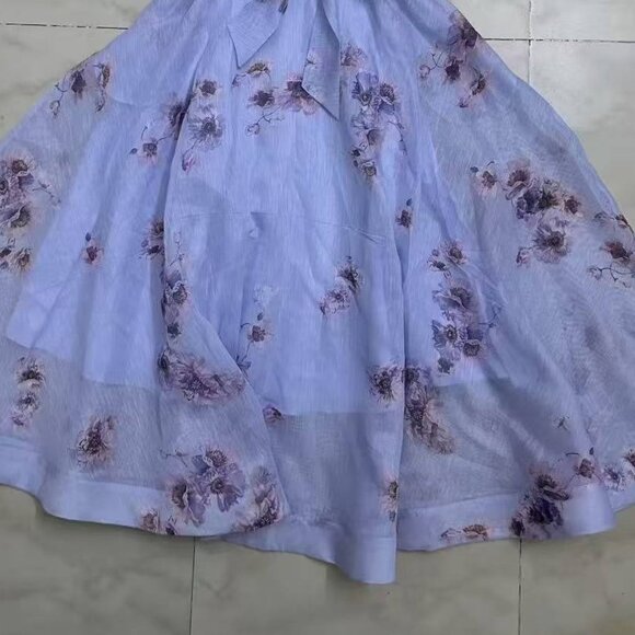 ZIMMERMAN Hypnotic floral linen and silk dress - Picture 3 of 3